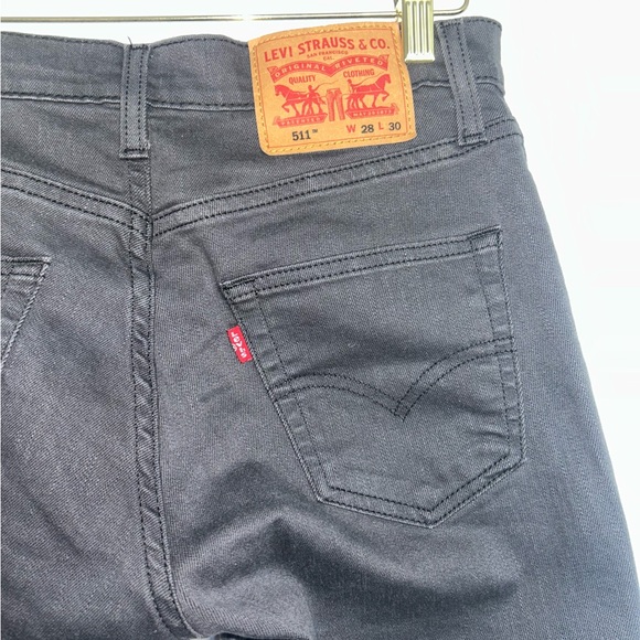 Levi's Men's 511 Slim Fit Jeans Stretch Dark Charcoal Grey 28W X 30L - Picture 8 of 14
